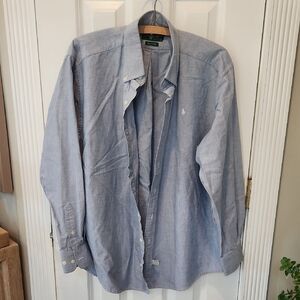 Hunt Club Blue Casual Button Down Shirt